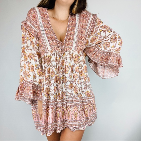 bell sleeve boho dress